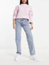 Monki Moop low rise straight leg jeans in light blue