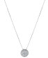 ფოტო #1 პროდუქტის Diamond Halo Cluster 18" Pendant Necklace (1/2 ct. t.w.) in 14k White Gold