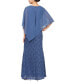 Women's Sequin Lace Chiffon Caplet Gown