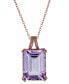 Фото #1 товара Macy's pink Amethyst (13 ct. t.w.) & White Topaz (1/20 ct. t.w.) 18" Pendant Necklace in Gold-Plated Sterling Silver (Also in Blue Topaz, Green Quartz, & Mystic Topaz)