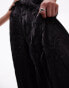 Topshop premium beach trouser in crinkle black