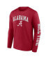 Фото #2 товара Men's Crimson Alabama Crimson Tide Distressed Arch Over Logo Long Sleeve T-shirt