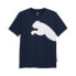 Фото #1 товара Puma Oversized Logo Crew Neck Short Sleeve T-Shirt Mens Blue Casual Tops 6787840