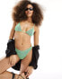 Фото #2 товара Cotton On thin strap high side thong bikini bottom in intense lime