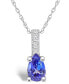 ფოტო #1 პროდუქტის Tanzanite (7/8 Ct. t.w.) and Diamond Accent Pendant Necklace