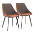 Фото #1 товара Marche TwoTone Chair in Faux Leather and Fabric Set of 2