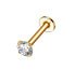 Gold-plated labret with clear crystal