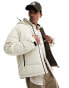 Jack & Jones puffer jacket with contrast zip in beige