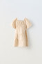 Linen dress with elastic trim