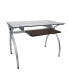 Фото #2 товара Contempo Clear Glass Top Computer Desk With Pull Out Keyboard Panel, Clear