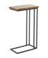 Metal Rustic Accent Table with Brown Wood Top, 19" x 11" x 26"