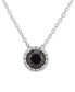 Black Cubic Zirconia 18" Pendant Necklace in Sterling Silver