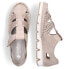 Rieker W RKR651 beige leather openwork shoes with velcro