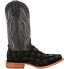 Фото #1 товара Durango Premium Exotics Pirarucu Square Toe Cowboy Mens Black Casual Boots DDB0