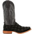 Фото #2 товара Durango Premium Exotics Pirarucu Square Toe Cowboy Mens Black Casual Boots DDB0