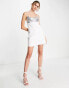 River Island disco shift mini dress in white