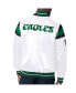 Men's White, Kelly Green Distressed Philadelphia Eagles Vintage-Like Satin Full-Snap Varsity Jacket