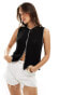 Фото #1 товара ASOS DESIGN crew neck waistcoat with blanket stitch in mono