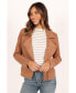 Womens Spencer Faux Suede Moto Jacket
