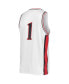 Men's Number 1 White Texas Tech Red Raiders Replica Basketball Jersey