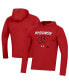Men's Red Wisconsin Badgers On Court Shooting Long Sleeve Hoodie T-shirt