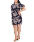 Фото #3 товара Plus Size Floral-Print Puff-Sleeve Dress