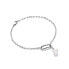 Elegant silver bracelet with diamond and pearl Linked DL652