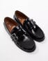 Фото #2 товара ASOS DESIGN loafers in black with wedge sole and buckle