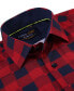 Фото #3 товара Men's Plaid Four-Way Stretch Button Down Slim Fit Shirt