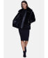 Women's Shearling Jacket, Silky Black With Black Wool