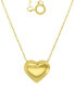 ფოტო #1 პროდუქტის Polished Puff Heart Pendant Necklace in 10k Gold, 16" + 2" extender