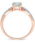 ფოტო #4 პროდუქტის Aquamarine (3/4 ct. t.w.) & Diamond (1/10 ct. t.w.) Infinity Ring in 10k Rose Gold