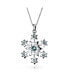 ფოტო #1 პროდუქტის Frozen Winter Holiday Party Simulated Ice Blue Topaz Christmas Snowflake Star Pendant Necklace For Women For Teen .925 Sterling Silver