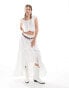 Фото #1 товара Miss Selfridge festival broderie hi low hem ruffle maxi skirt in ivory