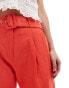 Фото #5 товара ASOS DESIGN Petite tailored belted trouser with linen in red