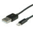 VALUE Lightning to USB cable for iPhone - iPod - iPad 1.8 m - 1.8 m - Lightning - USB A - Black - Straight - Straight