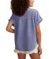 Фото #2 товара Women's Linen Short-Sleeve Button-Down Shirt