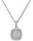 ფოტო #1 პროდუქტის Diamond Cushion Pendant Necklace in Sterling Silver (1/3 ct. t.w.)