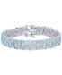 ფოტო #1 პროდუქტის Swiss Blue Topaz Multi-Row Cluster Statement Bracelet (15 ct. t.w.) in Sterling Silver