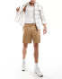 Фото #4 товара New look pique pintuck shorts in mid brown