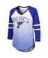 ფოტო #3 პროდუქტის Women's Blue St. Louis Blues Lead Off Tri-Blend Raglan 3/4-Sleeve V-Neck T-shirt