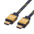 ROLINE 11.04.5500 - 1.5 m - HDMI Type A (Standard) - HDMI Type A (Standard) - 3840 x 2160 pixels - 3D - Black - Gold