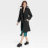 Фото #2 товара Women's Relaxed Fit Trench Rain Coat - A New Day Black XS