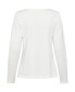 Women's 100% Cotton Long Sleeve Embellishment Boat Neck T-Shirt