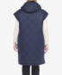 ფოტო #2 პროდუქტის Plus Size Diamond Quilted Hooded Puffer Vest