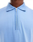 Фото #2 товара PS Paul Smith contrast zip regular fit polo shirt in blue