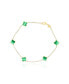 ფოტო #1 პროდუქტის Mini Malachite Clover Bracelet 14K Gold