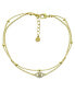 ფოტო #1 პროდუქტის Evil Eye Double Chain Anklet in Gold Plate