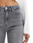 ONLY Madison high waist wide leg jeans in light grey