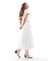 Фото #2 товара Reclaimed Vintage western cowgirl midi skirt with lace hem in white